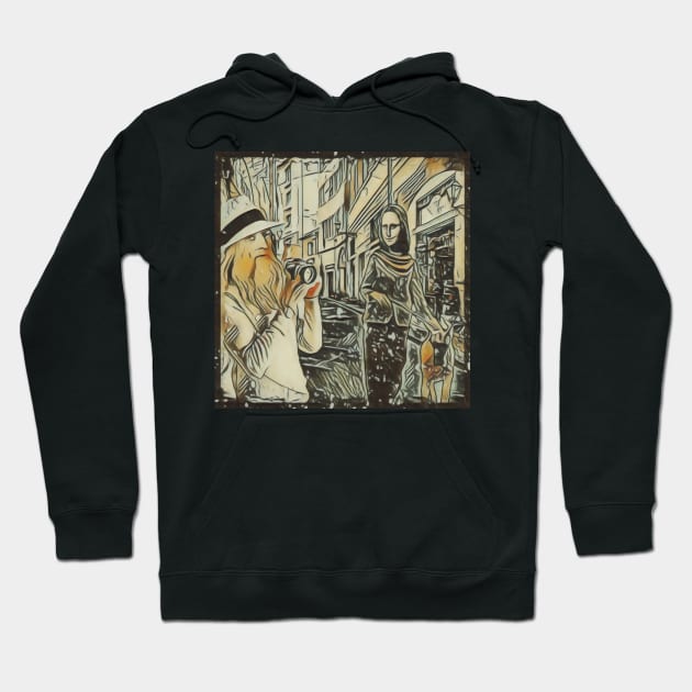 Davinci meets Mona Losa in Florence Hoodie by CreakyDoorArt